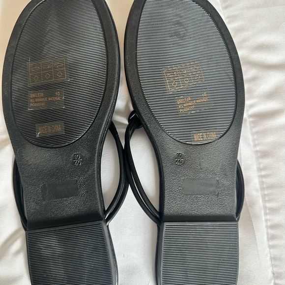 Tory Burch Style Sandals Black Gold Size 10 - Picture 3 of 3